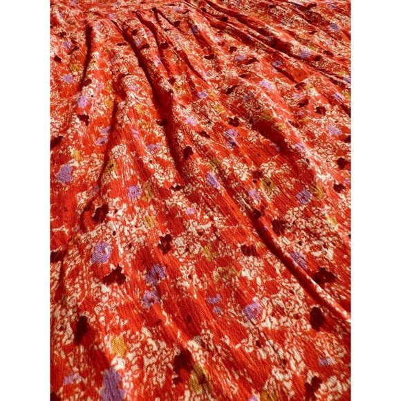 Market & Melrose Orange Floral Romper V-Neck Pockets Side Zipper Large NWT - Picture 14 of 15